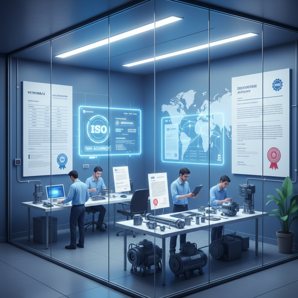 NBS Marine Solutions integrity transparency glass office hydraulic hose refrigeration compressor rig components ISO certification marine spare parts supplier offshore oil rig supplier Petrobras IOTC Ocean Engineering Dubai Kehar Drilling Pune sourcing audit documentation