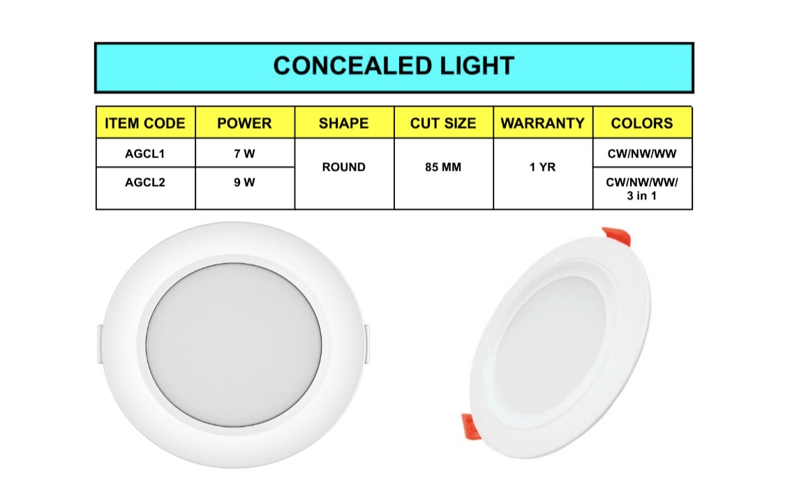 NBS Marine Solutions premium round slim recessed concealed LED panel light fixtures in white finish