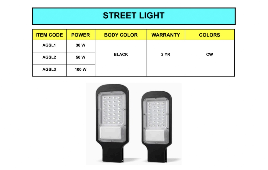 NBS Marine Solutions heavy-duty waterproof outdoor LED street light fixtures in black finish